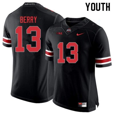 NCAA Ohio State Buckeyes Youth #13 Rashod Berry Blackout Nike Football College Jersey LCS4245DS